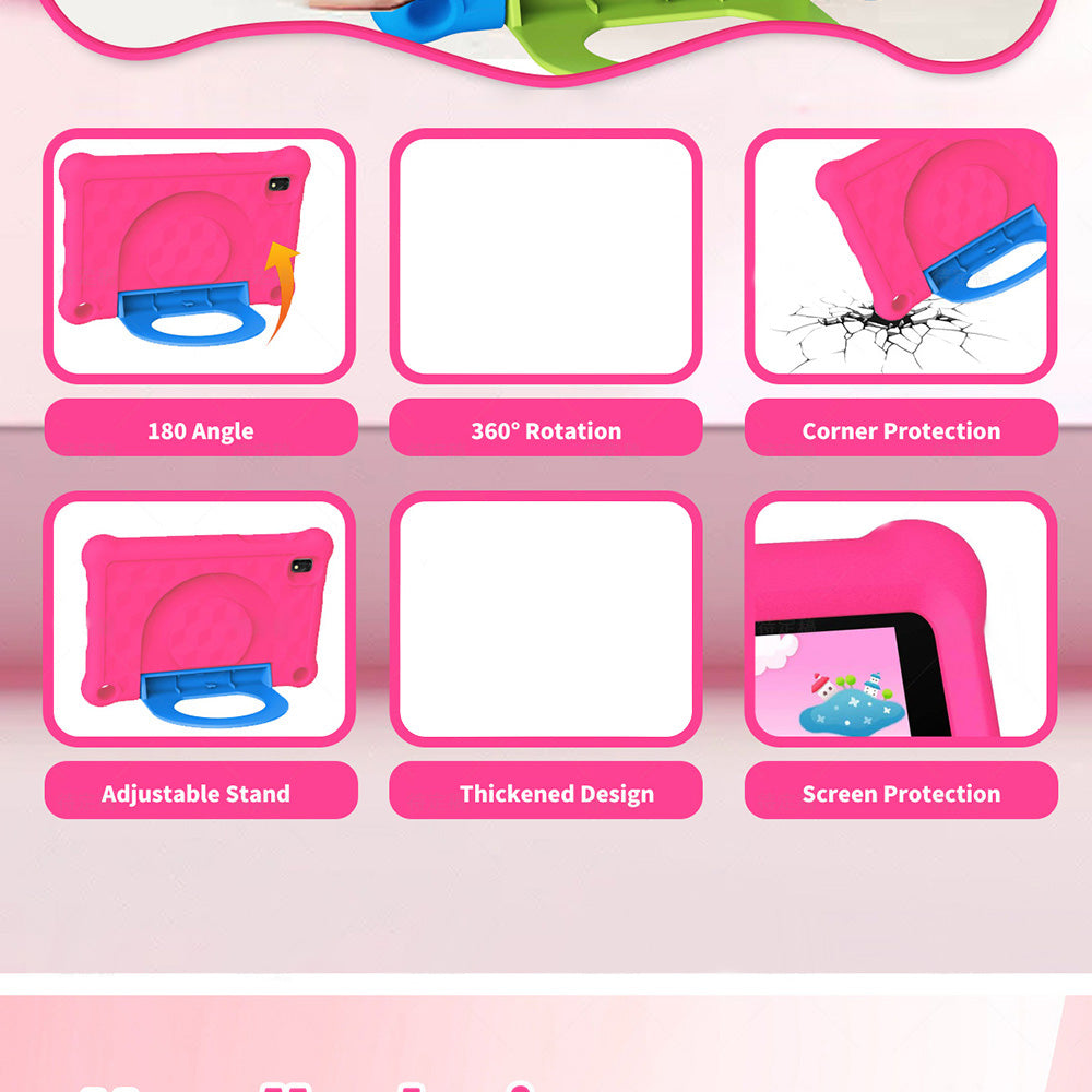 G-tab T7Pro Kids Tablet  7 Inch 1024&600 IPS Screen  Android 14  1.5GHz Quad-core CPU  4GB RAM 2GB &2GB Expansion 64GB ROM 2.4&5GHz WiFi  3000mAh Battery  2MP&2MP Camera-Pink